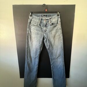 BKE Men's Light Wash Straight Jeans